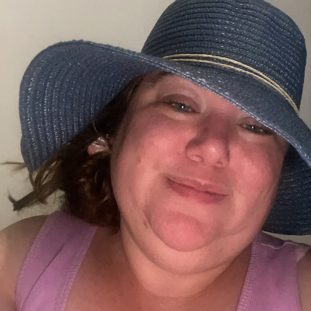 New Blue hat in straw style large floppy sun protection